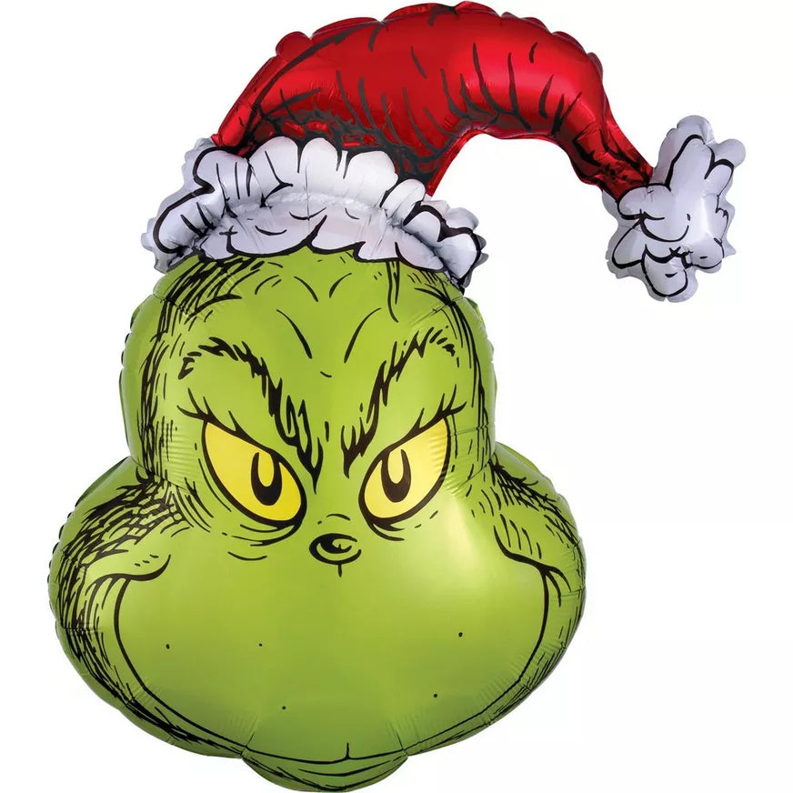 Globo de aluminio con forma de Grinch Stole Christmas de 29", 1 unidad