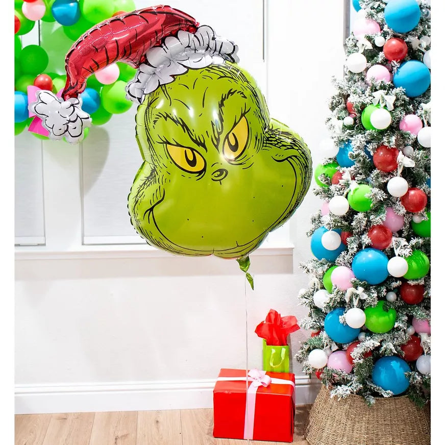 Globo de aluminio con forma de Grinch Stole Christmas de 29", 1 unidad