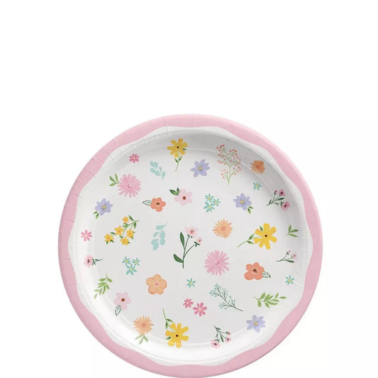 Platos redondos Springtime Blooms de 7", 8 unidades