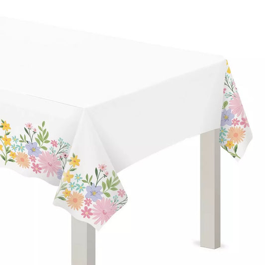 Springtime Blooms - Mantel de plástico para mesa (54 x 102 pulgadas), 1 unidad