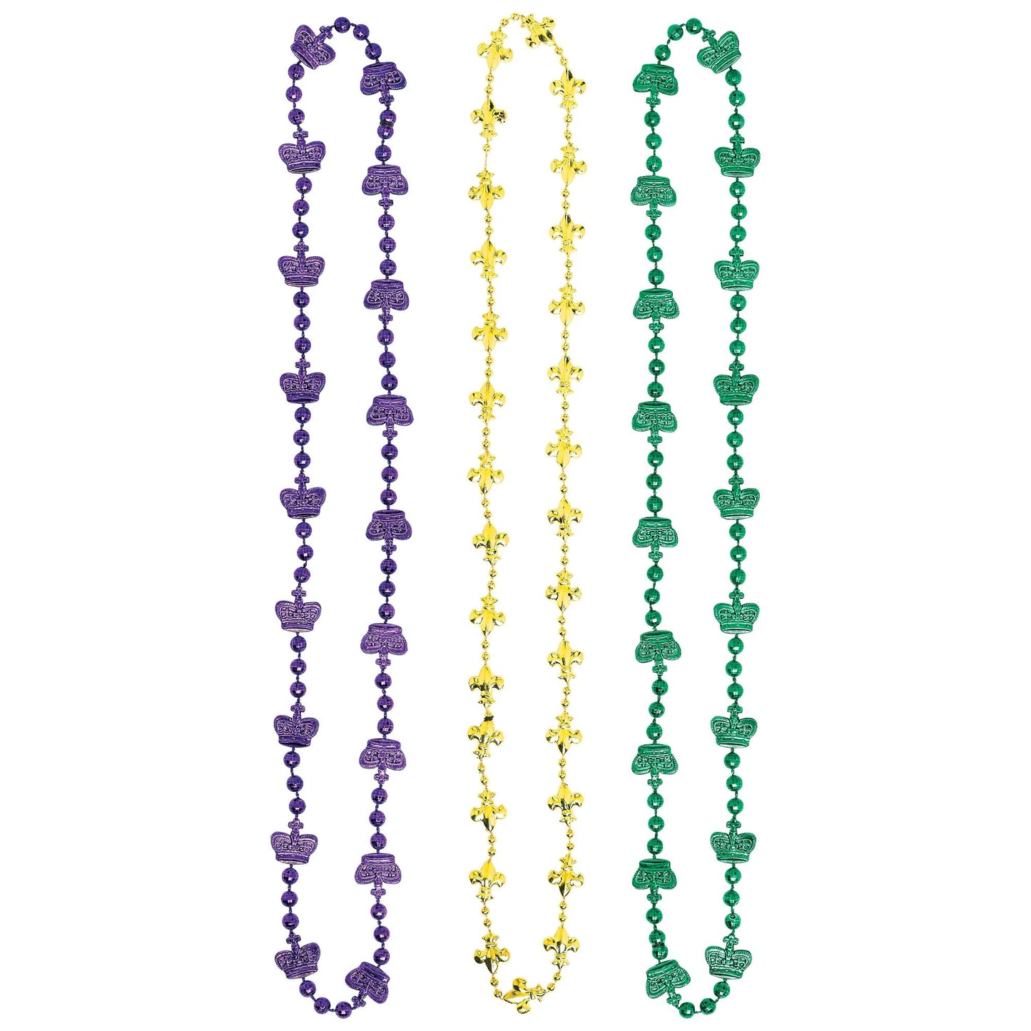 Collares de cuentas de Mardi Gras, 3 piezas