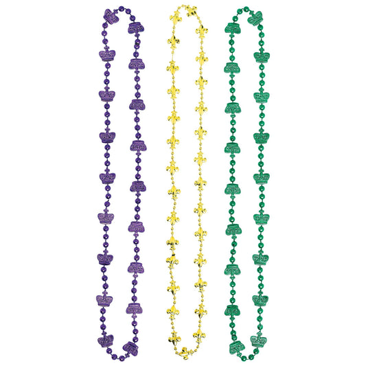 Collares de cuentas de Mardi Gras, 3 piezas