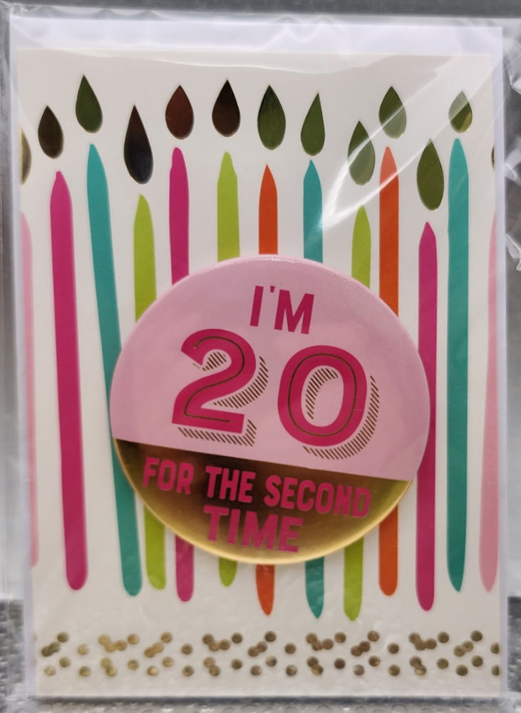 Tarjeta de felicitación de cumpleaños con pin