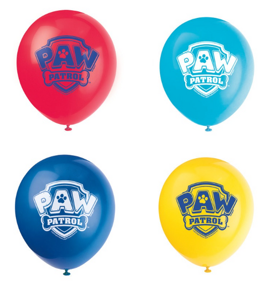 Paw Patrol 12" Latex Balloons, 8ct