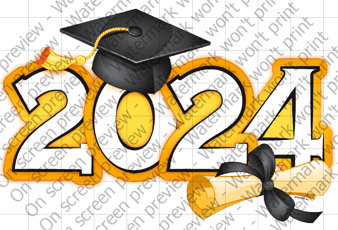 Traditional Grad 2024 Edible Cake Topper Image