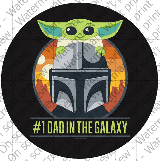 Star Wars The Mandalorian #1 Dad Edible Cake Topper Image