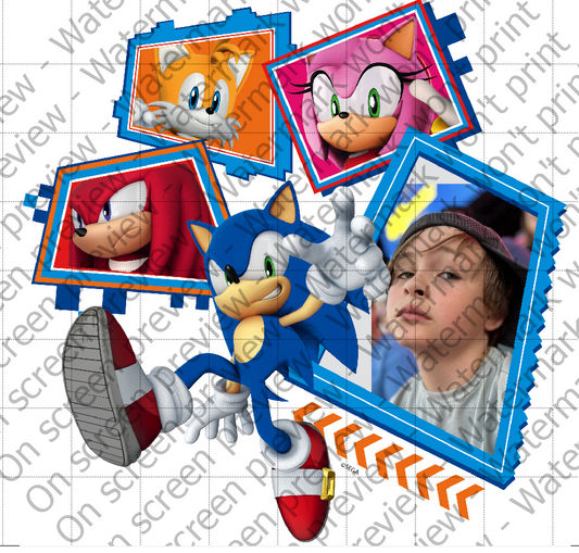 Marco de imagen comestible para decoración de tarta de Sonic the Hedgehog and Friends