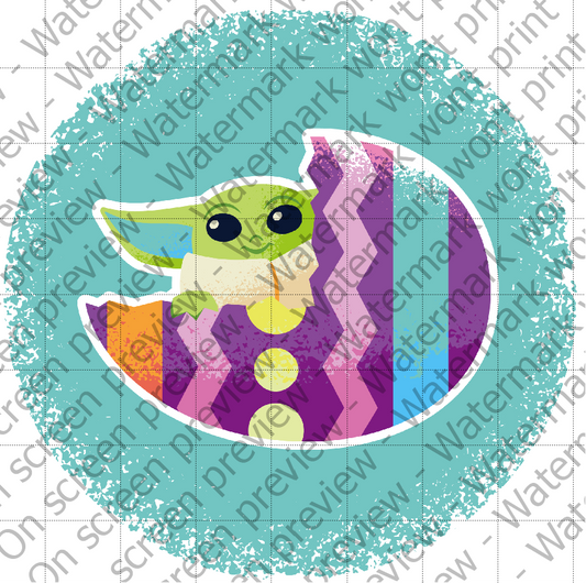 Star Wars Grogu Easter Egg Edible Cake Topper Image