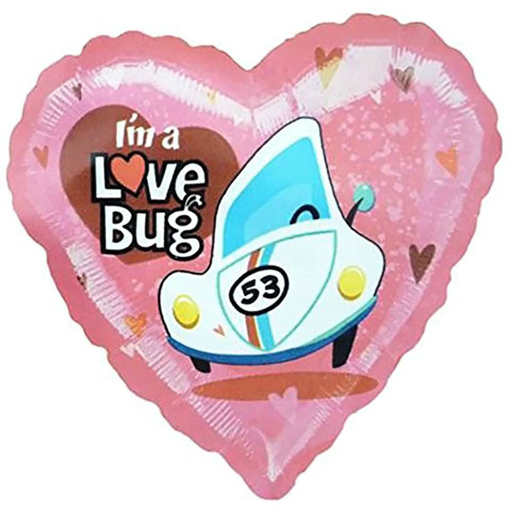 Herbie Fully Loaded I'm a Love Bug Globo de aluminio en forma de corazón de 18", 1 ct