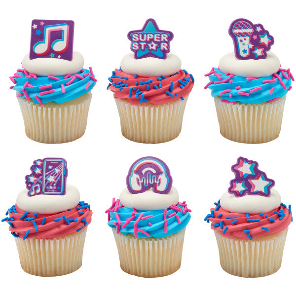 Surtido Super Star Anillos para Cupcakes 