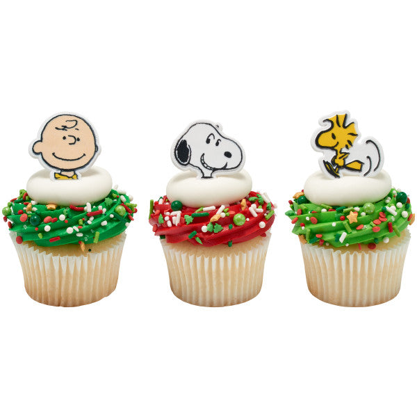 Anillos para cupcakes de Peanuts Snoopy, Charlie Brown y Woodstock