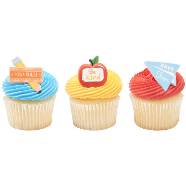 Iconos De Reglas Escolares Anillos Para Cupcakes