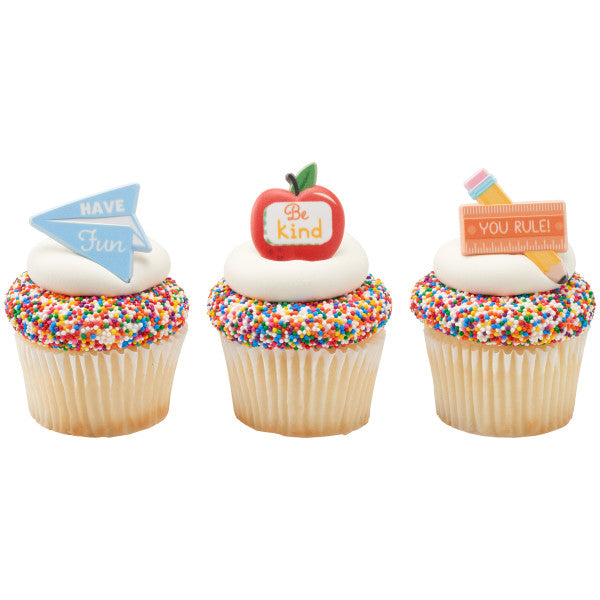 Iconos De Reglas Escolares Anillos Para Cupcakes