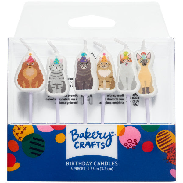 Velas con forma de gatos de fiesta