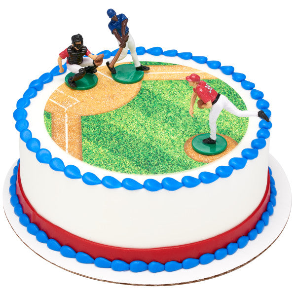 Batter Up Baseball DecoSet y fondo de imagen comestible