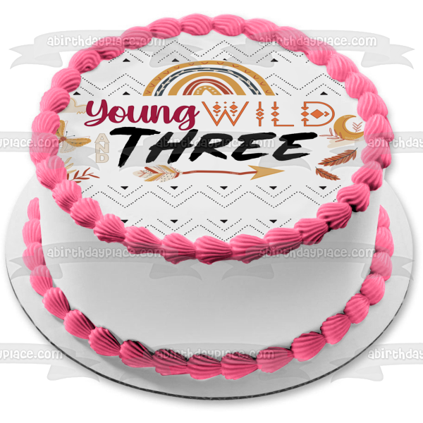 Imagen de decoración comestible para tarta joven salvaje y tres ABPID57765