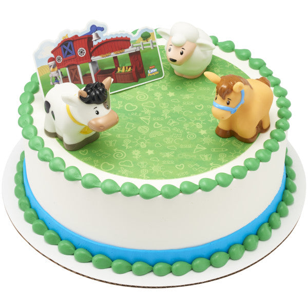 Fisher-Price Little People Barnyard DecoSet and Edible Cake Topper Image Background