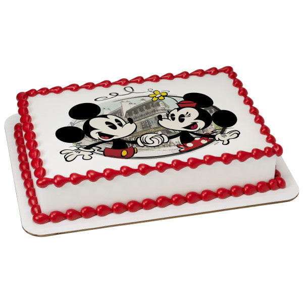 Imagen de decoración comestible para tarta de Mickey Mouse y sus amigos Café Minnie