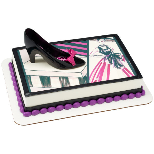 DecoSet favorito de tacones altos y fondo de imagen comestible