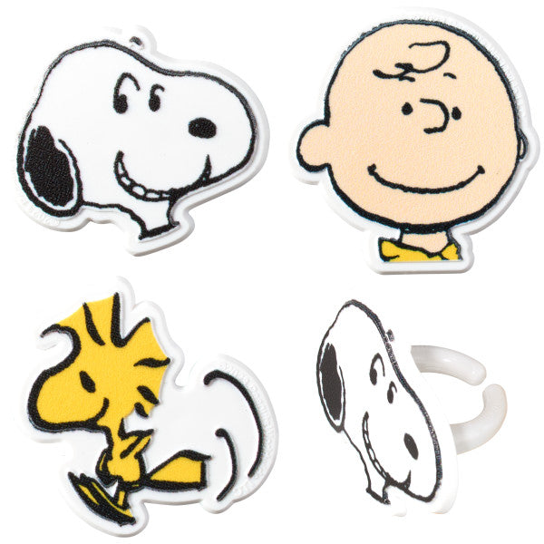 Anillos para cupcakes de Peanuts Snoopy, Charlie Brown y Woodstock