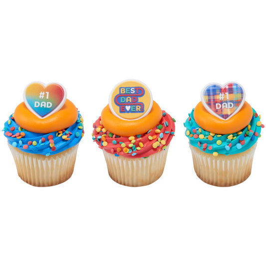 #1 Surtido de anillos para cupcakes para papá 