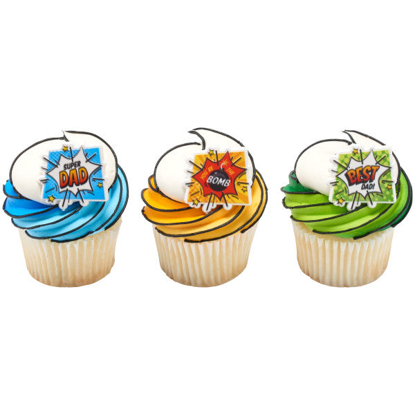 Super Dad Assortment Cupcake Rings