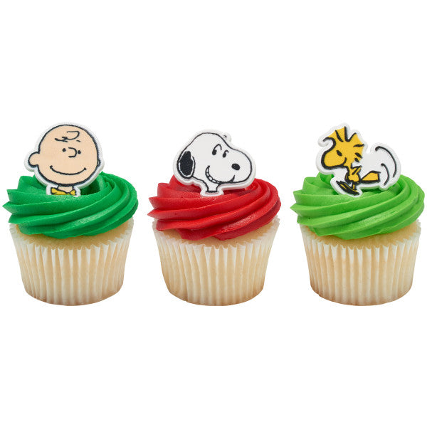 Anillos para cupcakes de Peanuts Snoopy, Charlie Brown y Woodstock