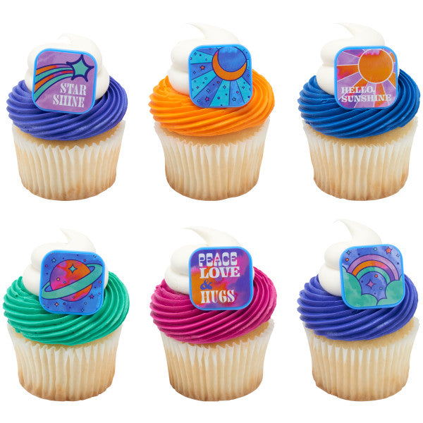 Peace, Love & Hugs Assortment Cupcake Rings