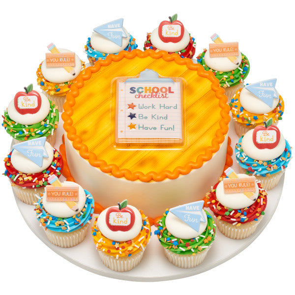 Iconos De Reglas Escolares Anillos Para Cupcakes