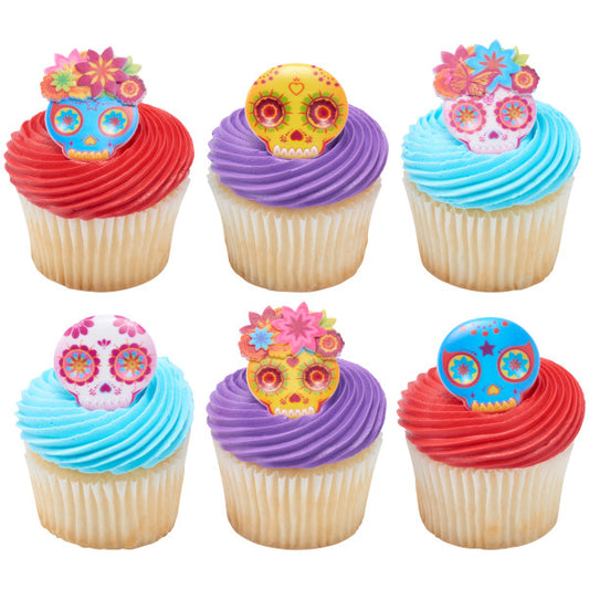 Anillos para cupcakes con máscara de La Calavera 