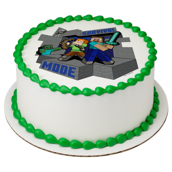 MINECRAFT Survival Mode Edible Cake Topper Image – A Birthday Place