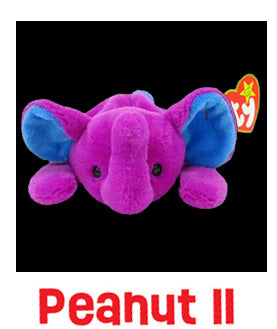 Elephant Beanie Baby - Peanut II, 1ct