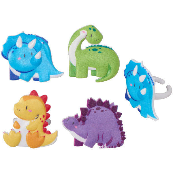 Cutesy Dinosaurs Cupcake Rings