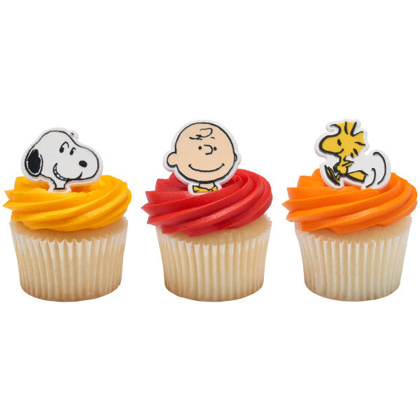 Anillos para cupcakes de Peanuts Snoopy, Charlie Brown y Woodstock