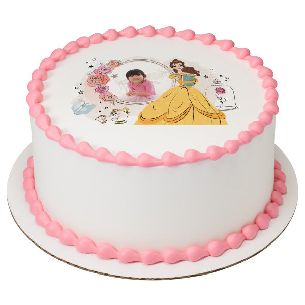 Princess Belle Edible Cake Topper Image Frame