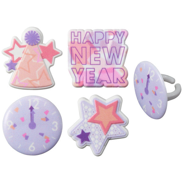 Anillos brillantes para cupcakes de año nuevo