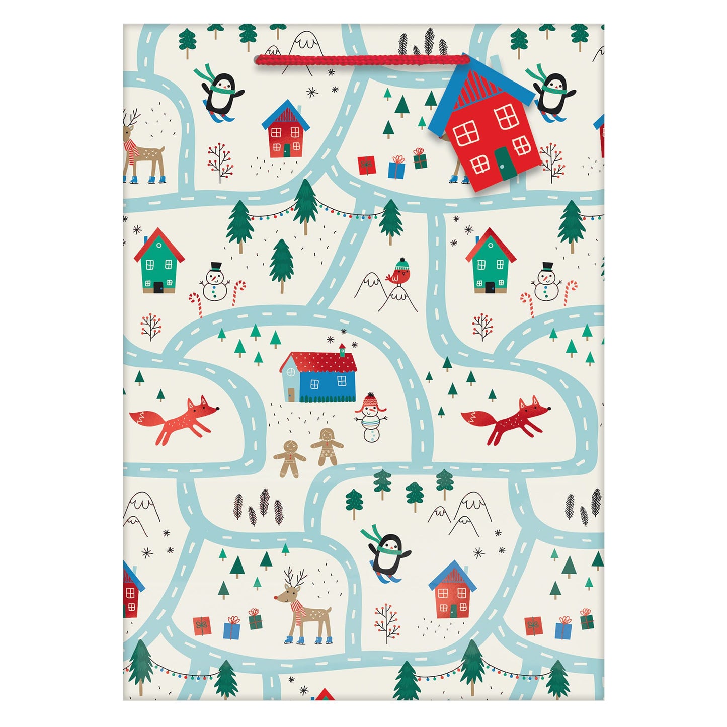 Christmas Scene Gift Bag, 1ct