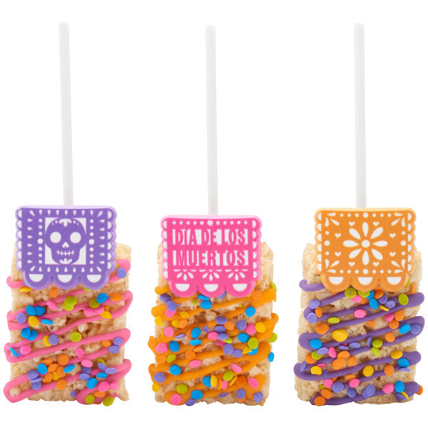 Anillos para cupcakes con pancarta de Papel Picado