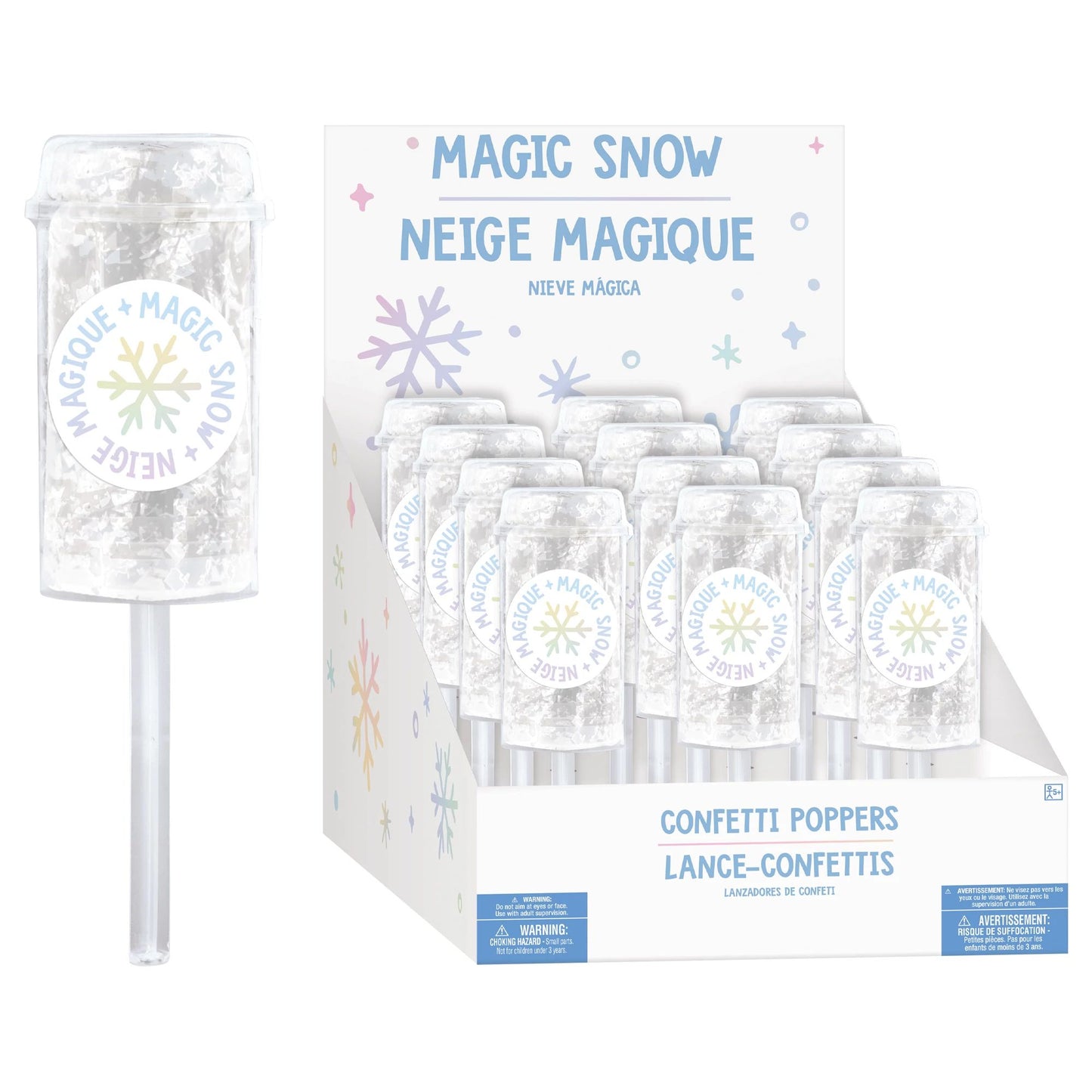 Popper de confeti de nieve, 1 unidad