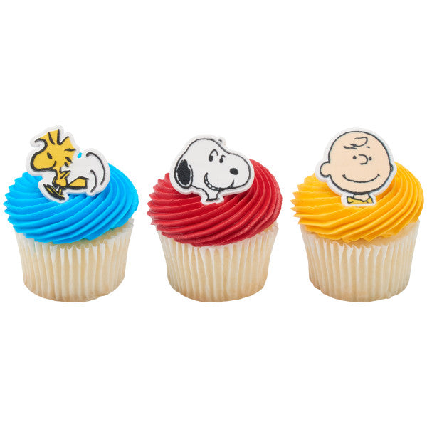 Anillos para cupcakes de Peanuts Snoopy, Charlie Brown y Woodstock