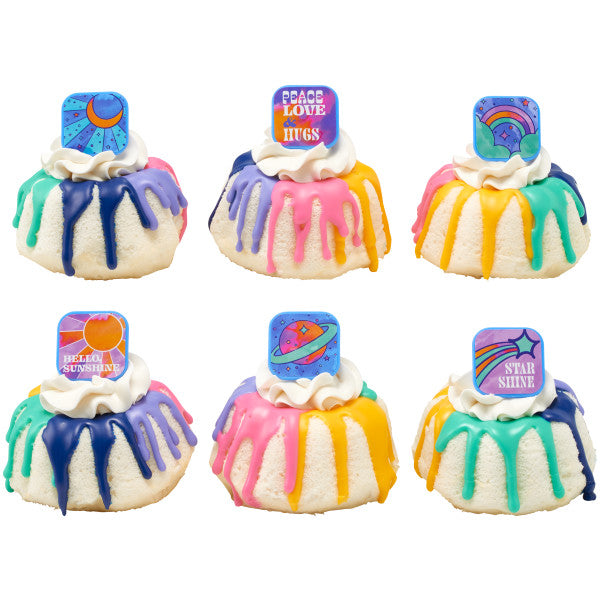 Peace, Love & Hugs Assortment Cupcake Rings