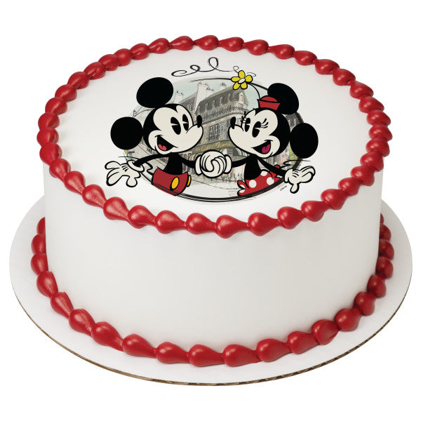 Imagen de decoración comestible para tarta de Mickey Mouse y sus amigos Café Minnie