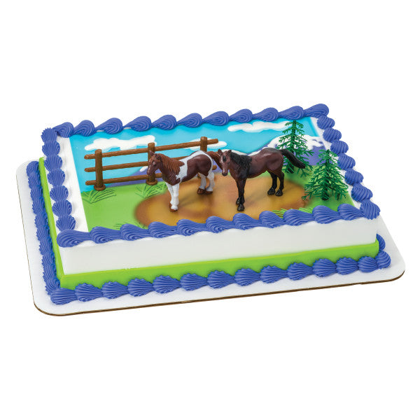 Caballos DecoSet® y fondo de imagen comestible