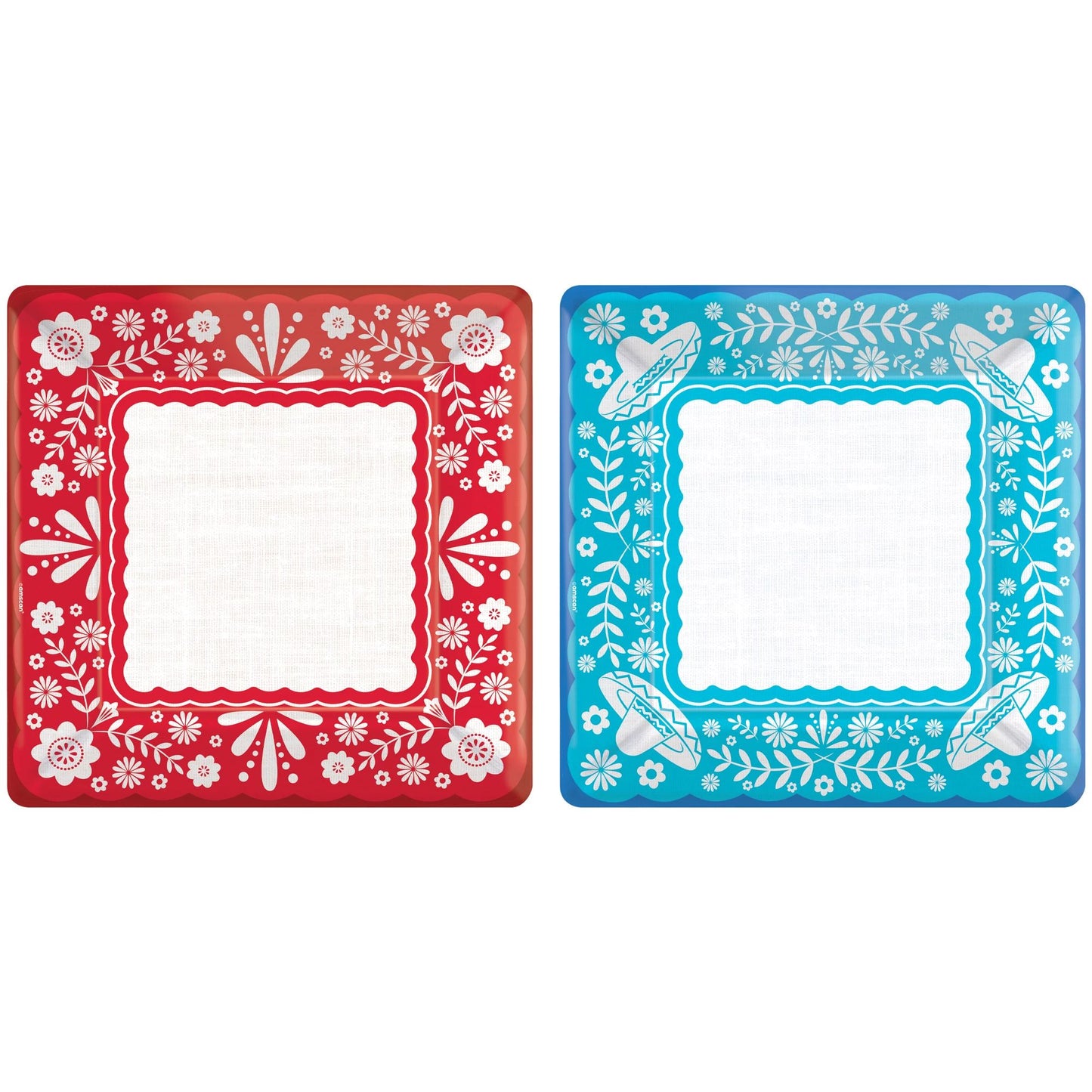 Viva la Party Assorted 10" Square Dinner Plates, 20ct