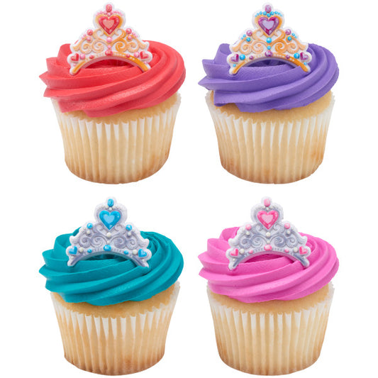 Anillos para cupcakes con joyas de la corona 