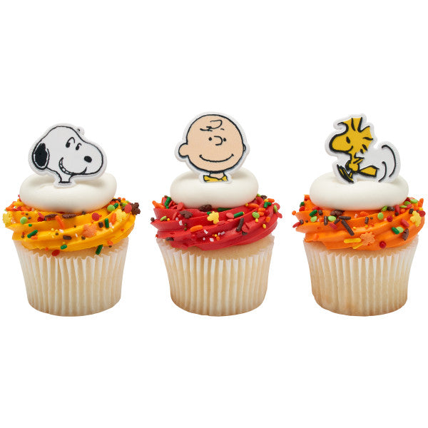 Anillos para cupcakes de Peanuts Snoopy, Charlie Brown y Woodstock