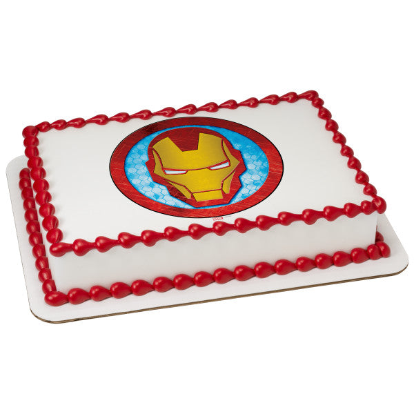 Imagen comestible para decoración de tarta con icono de Iron Man de Los Vengadores de MARVEL