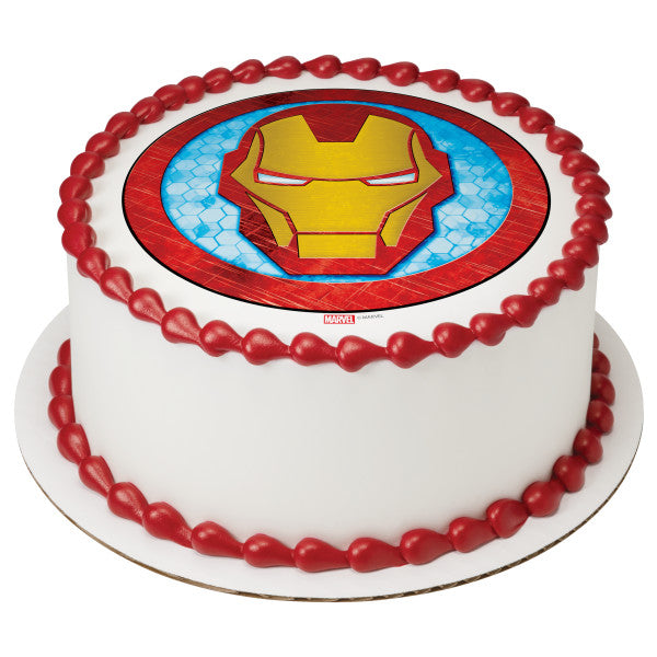 Imagen comestible para decoración de tarta con icono de Iron Man de Los Vengadores de MARVEL