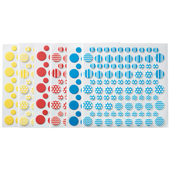 Printed Primary DecoShapes® Dots Fondant