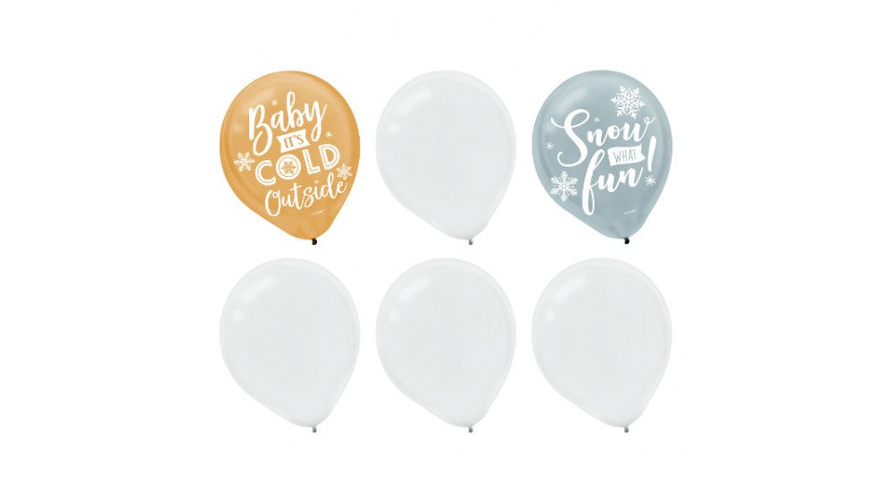 Globos de látex Snow What Fun de 12", 6 unidades